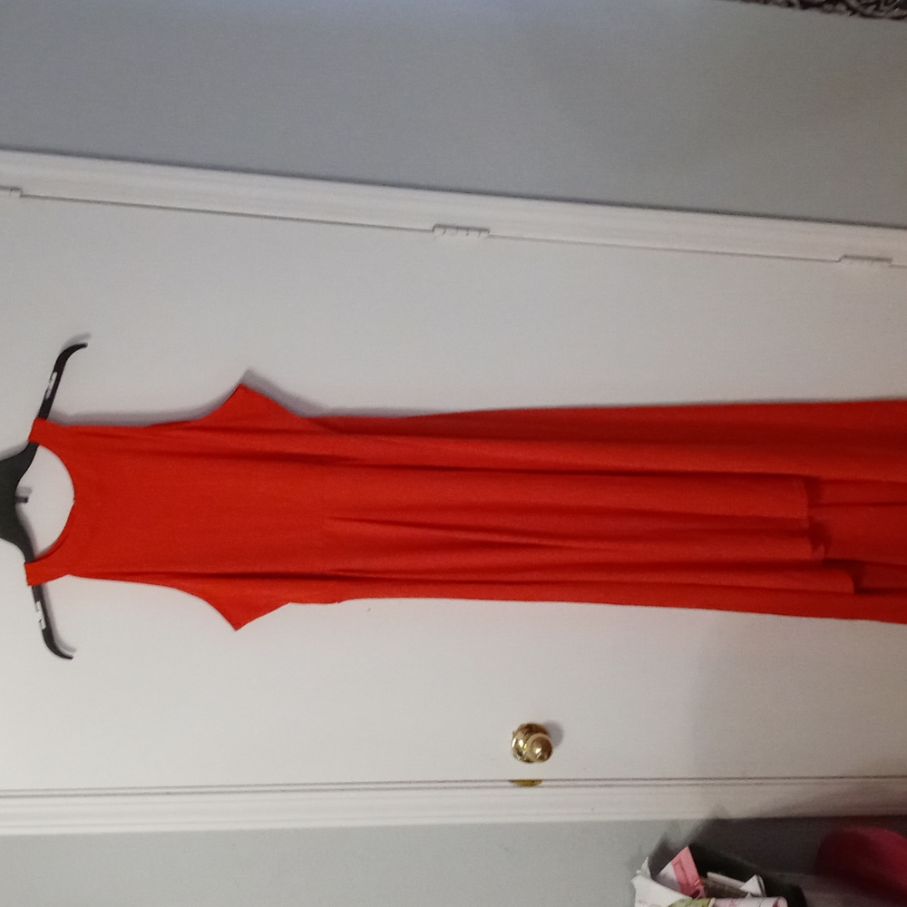 Orange sleeveless dress
